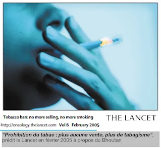 Prédiction en 2005 du Lancet de la disparition du tabagisme au Bhoutan