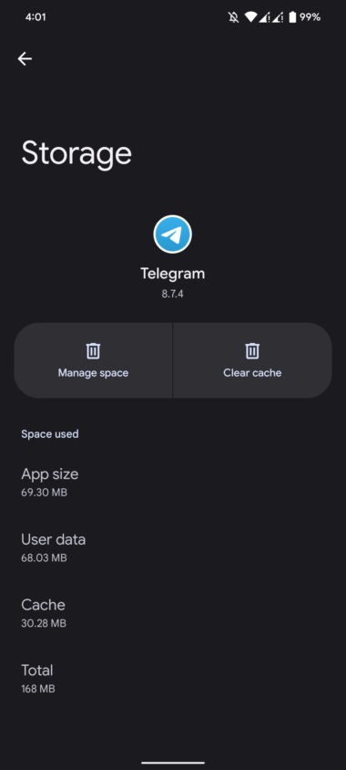 إصلاح مشكلة إدخال Telegram بمسح ذاكرة التخزين المؤقت