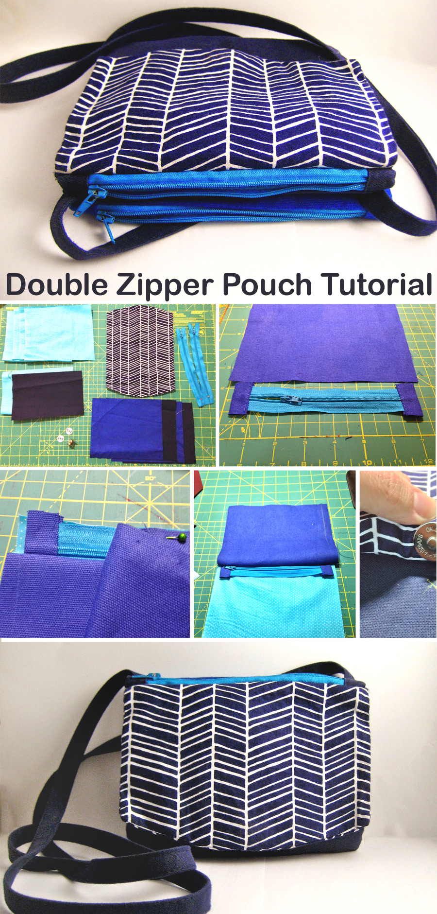 DIY Double Zipper Pouch Tutorial