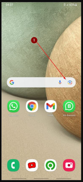 icon camera di kolom search pada tampilan awal aplikasi android