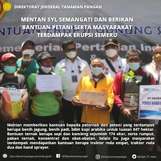  Mentan SYL Semangati dan Berikan Bantuan Petani serta Masyarakat Terdampak Erupsi Semeru