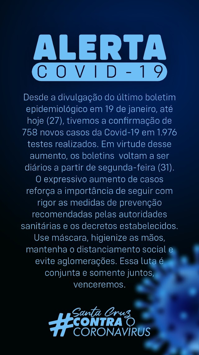 Santa Cruz em alerta com grande aumento dos casos de Covid-19