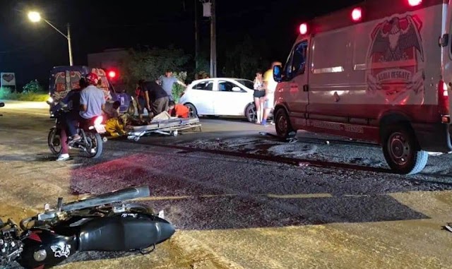 Colisão envolvendo carro e moto deixa dois feridos na BA 120 