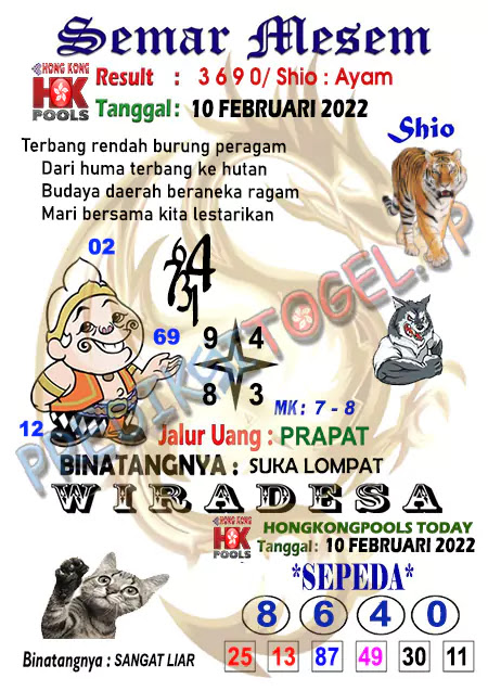 Syair Semar Mesem Togel Hongkong Kamis 10-Feb-2022