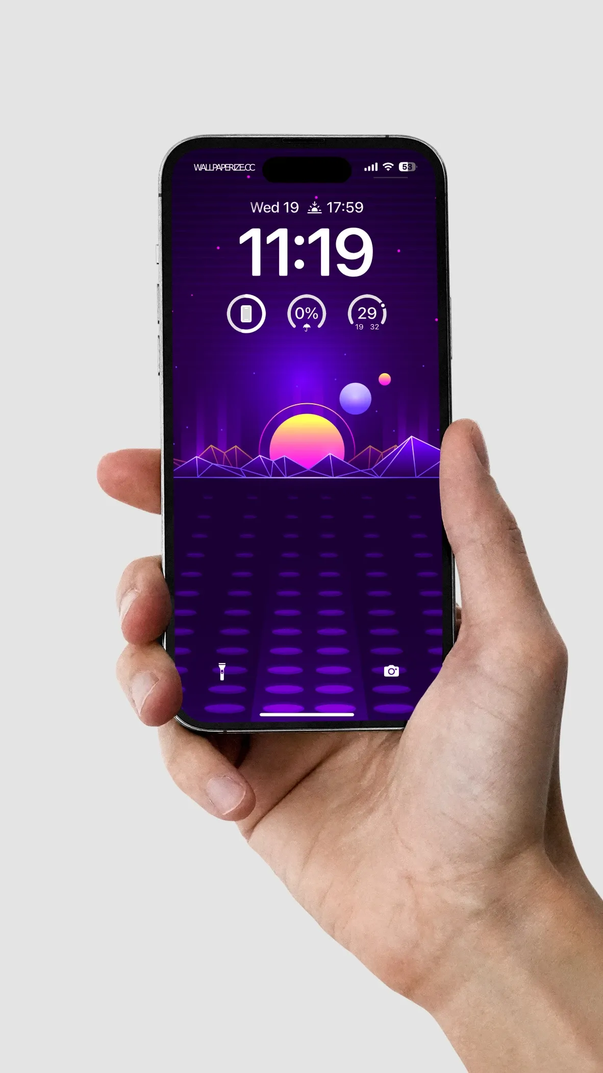 SYNTHWAVE SUNSET WALLPAPER FOR IPHONE