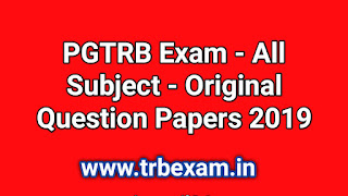 PGTRB 2019 All Subject Original Question Papers Download