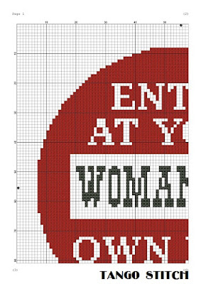 Woman cave: enter at your own risk Funny cross stitch pattern