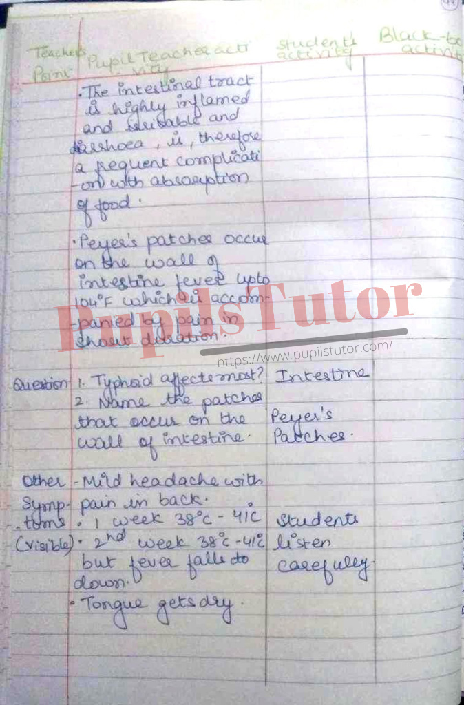 How To Make Physical Education Lesson Plan For Class 8 To 12 On Typhoid And Communicable Diseases In English – [Page And Photo 4] – pupilstutor.com