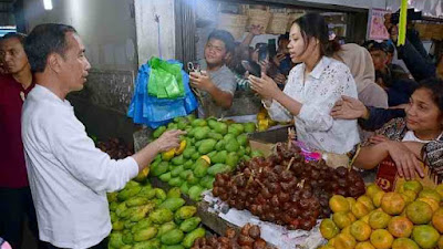 Momen Presiden Jokowi Belanja Buah dan Sayur di Pasar Buah Berastagi