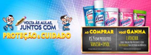 Promoção produtos Lysol e Vanish