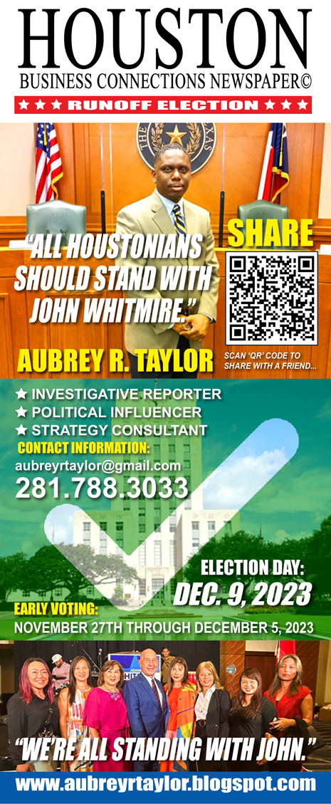 Saturday, December 9, 2023, City of Houston Mayoral Election Runoff Card for HBC Newspaper Readers