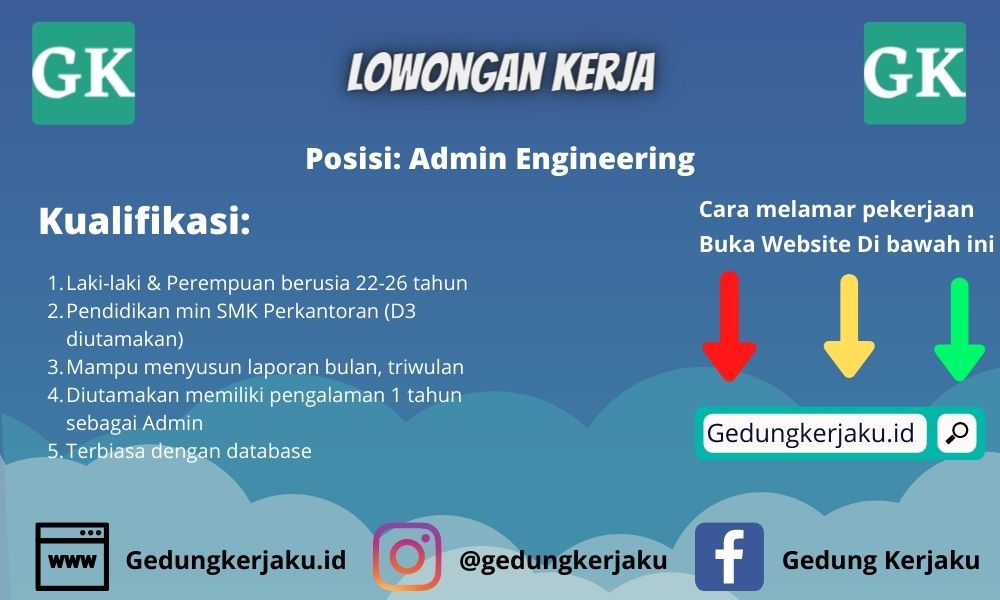 Lowongan Kerja Terbaru 2021 Admin Engineering Kalimantan Tengah