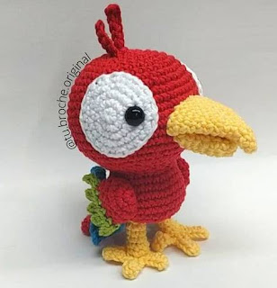 PATRON GRATIS LORO AMIGURUMI 49681 🦜