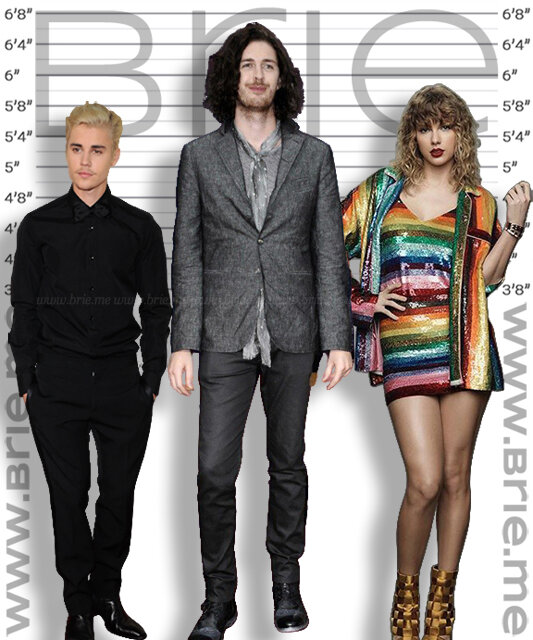 Hozier height comparison with Justin Bieber and Taylor Swift