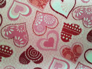 Valentine Glitter Pink Heart Cotton Tapestry Photo Frame Closeup