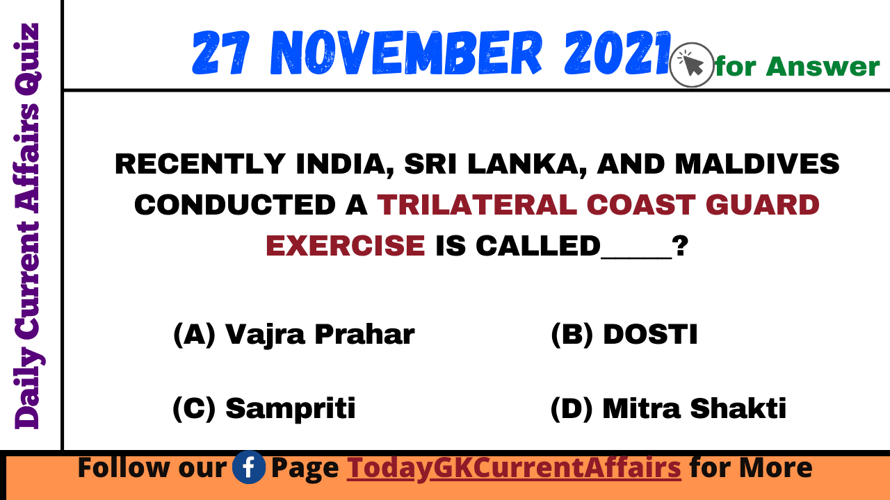 Today GK Current Affairs on 27th November 2021