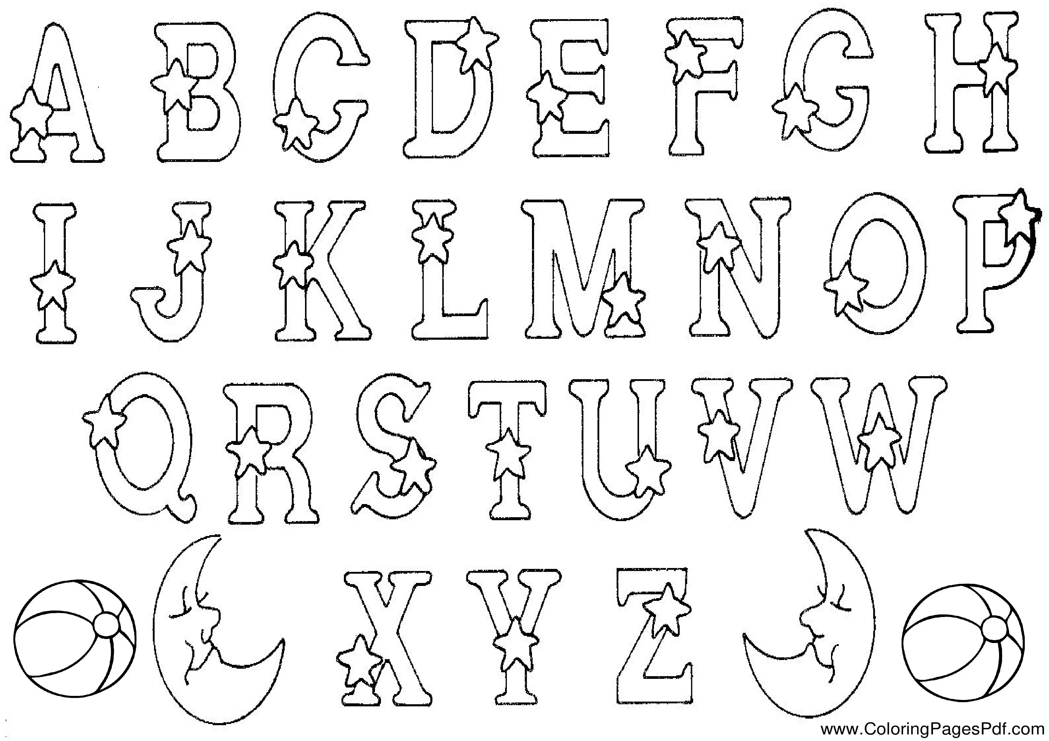 Free alphabet coloring pages