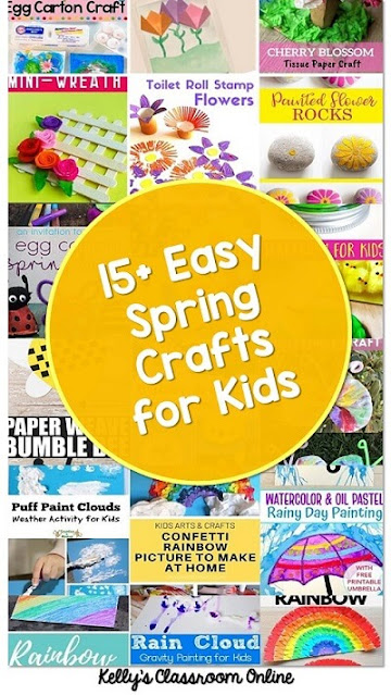 15+ easy spring crafts that children can make at home or at school. Spring flower crafts, weather crafts, rainbow crafts, animal crafts, insect crafts