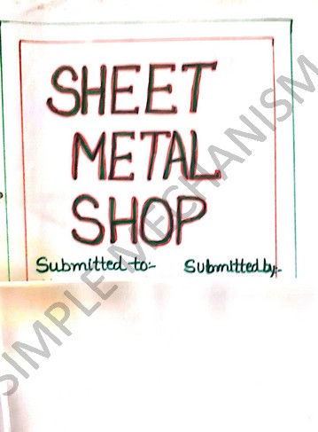 Sheet Metal Practical file