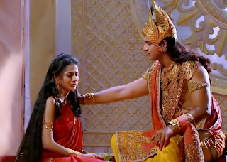 Krishna consoling Draupadi
