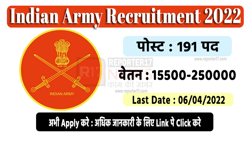 Indian Army Recruitment 2022