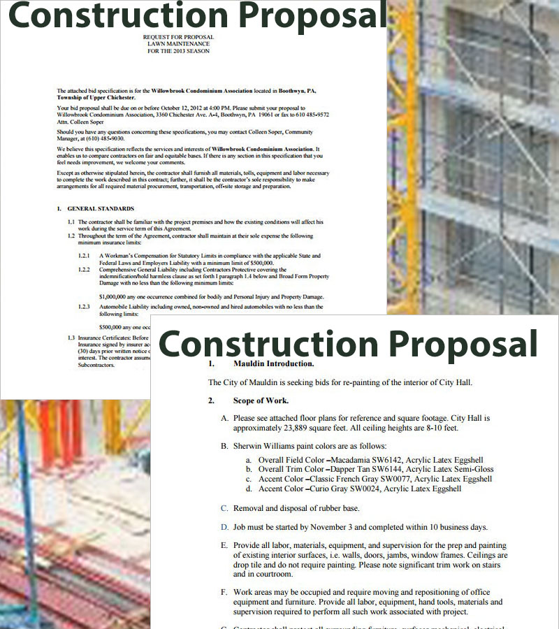 Request For Construction Bid Proposal Sample