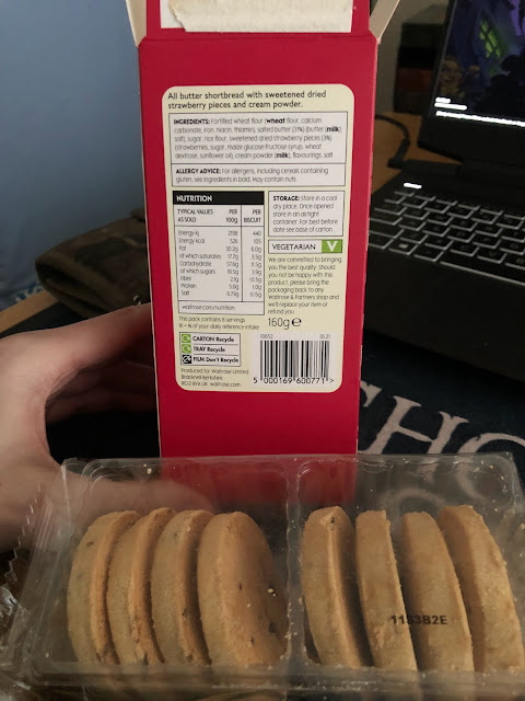 ingredients and tray with 8 shortbreads