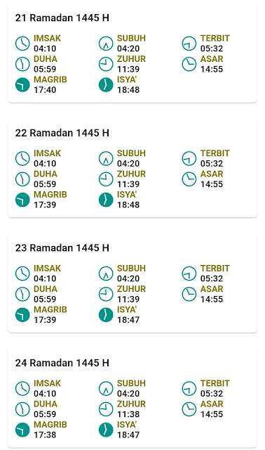 Jadwal Imsakiyah Ramadan 1445 H/2024 M Kota Kediri Provinsi Jawa Timur