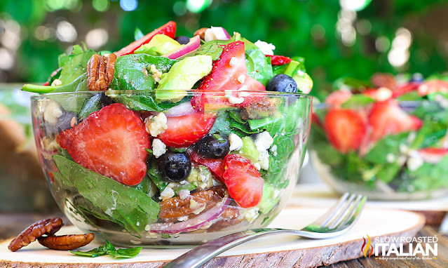 spinach strawberry salad wide photo