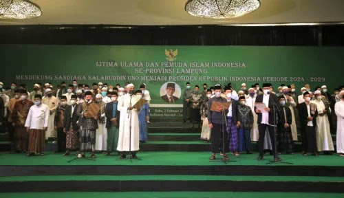 Lagi dan Lagi.... Ijtima Ulama Lampung Deklarasi Sandiaga Uno untuk Pilpres 2024