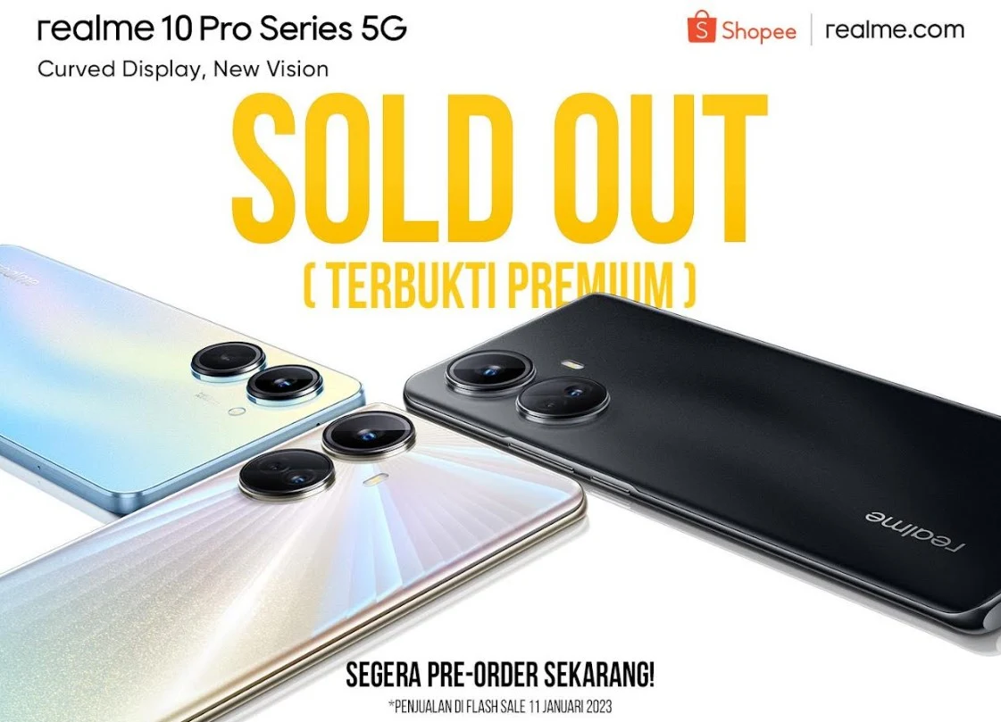 Smartphone Realme 10 Pro Series 5G Ludes di Hari Penjualan Perdana