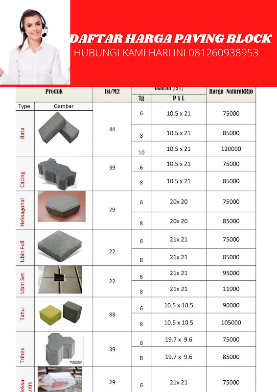 Daftar Harga Paving block