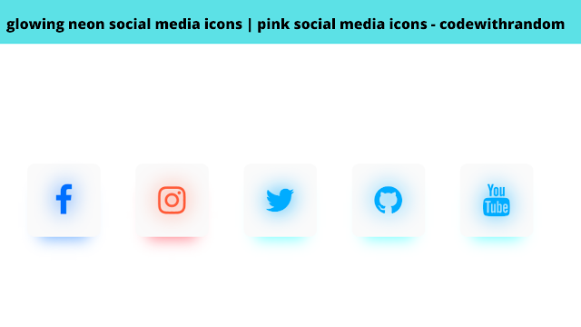glowing neon social media icons | pink social media icons - codewithrandom