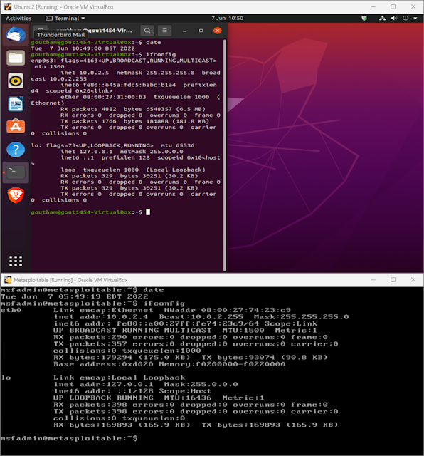 Figure 2 Ubuntu VM & Metasploitable2