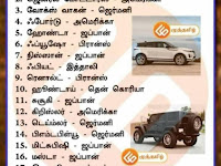 Cars வாகனத்தின் பெயரும் அதன் தயாரிப்பு நாடு