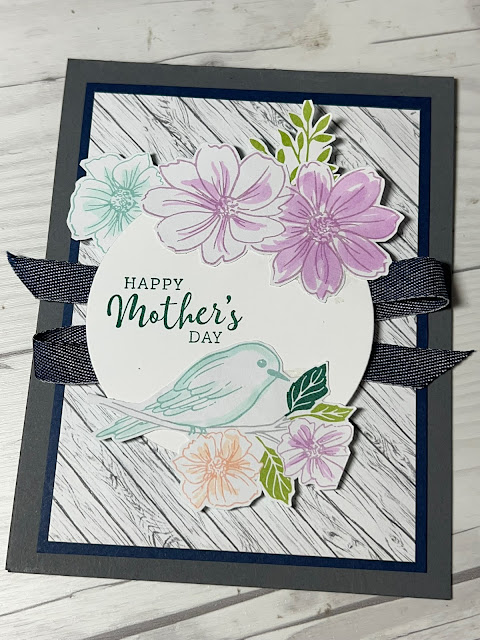 Floral Mother's Day Card using Stampin' Up! Friendly Hello Designer Series Paper