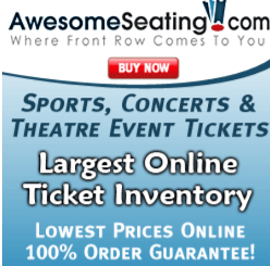 AwesomeSeating Banner image Text reads:Awesomeseating.com Where Front Row Comes to you! Buy Now!