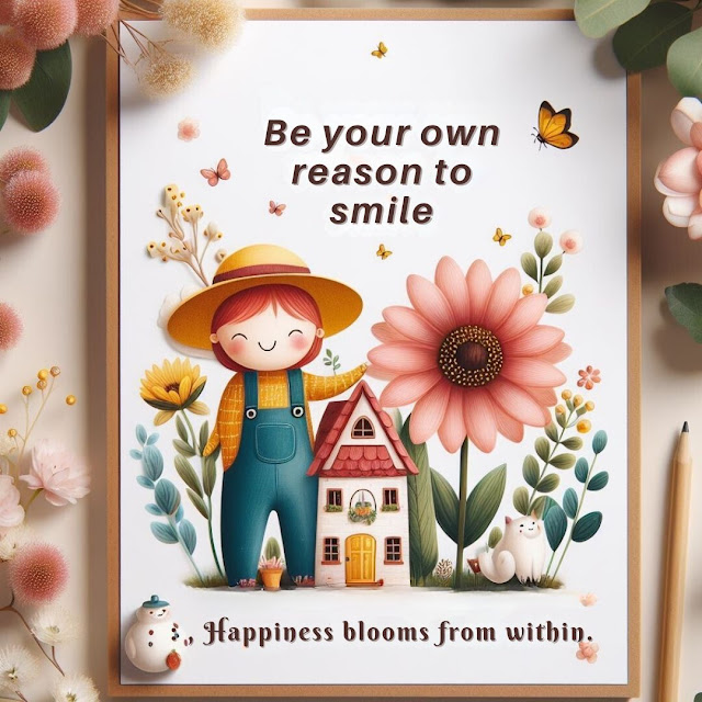 Be your own reason to smile; happiness blooms from within.