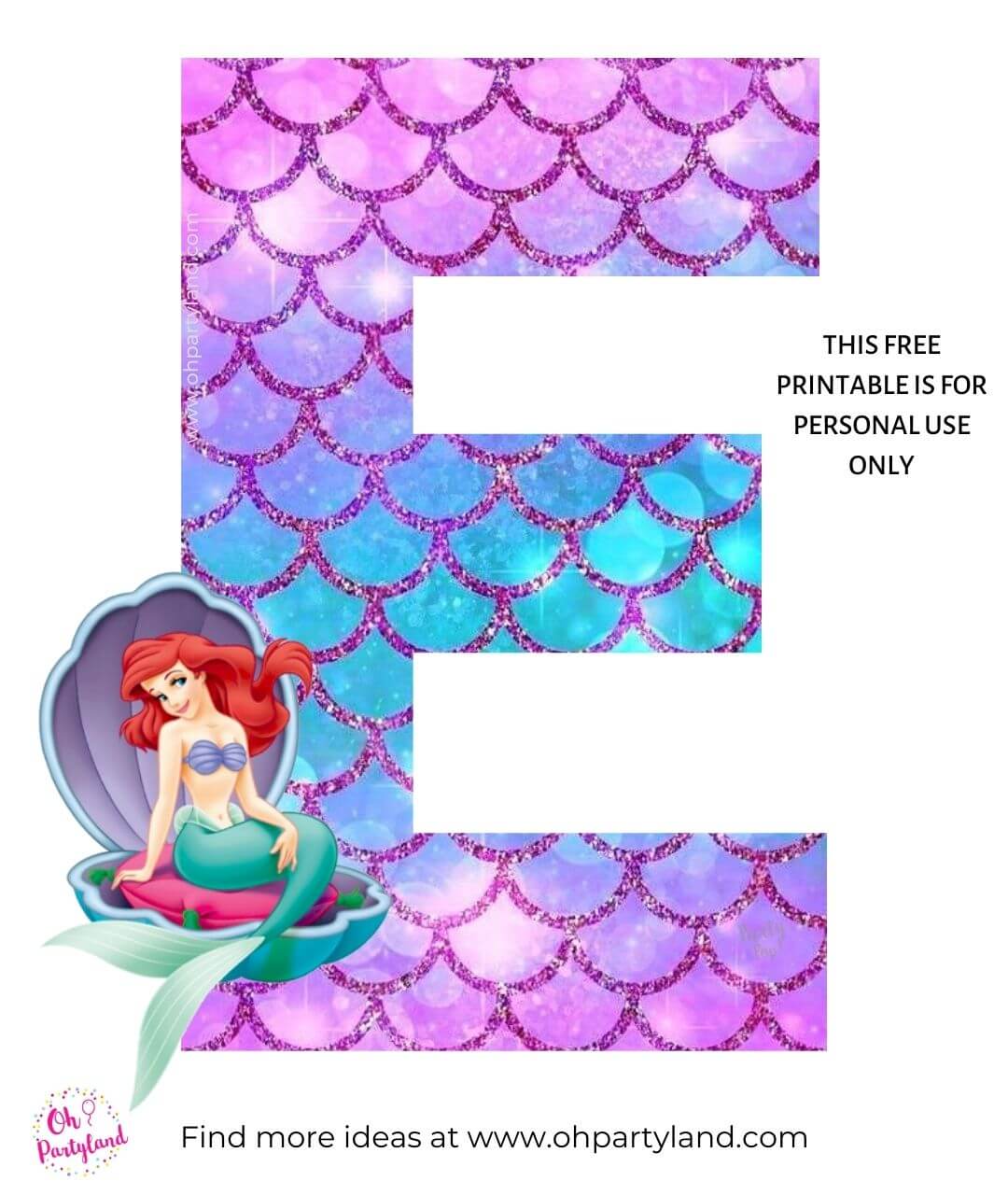 free-printable-little-mermaid-alphabet-letter-e