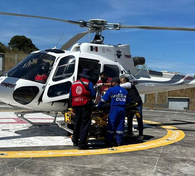 Bebé de cuatro meses con complicaciones de salud requirió traslado áereo.