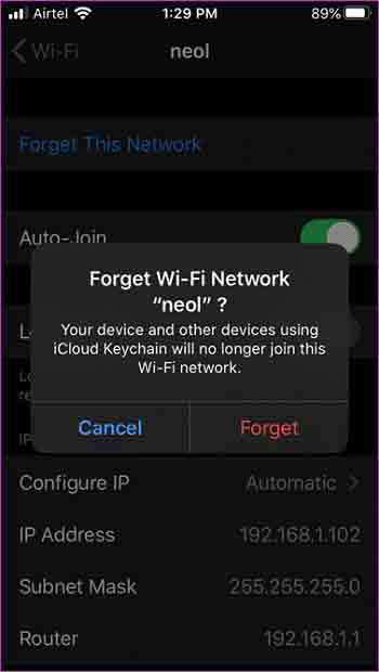 التنشيط التلقائي لشبكة Wi-Fi على iPhone