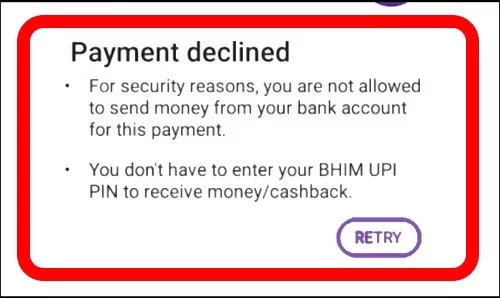 PhonePe Payment Declined For Security Reasons Problem Solved