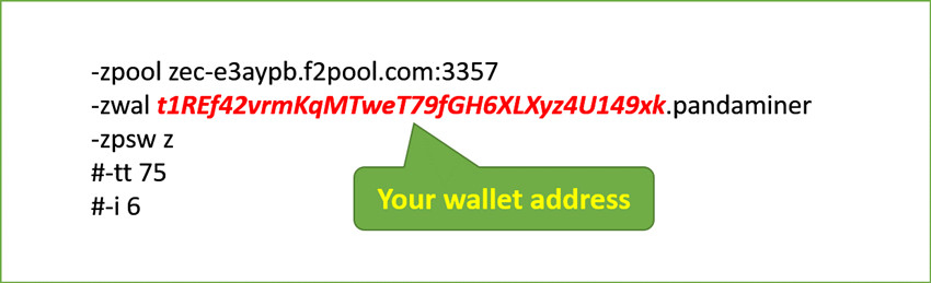 Zcash mining wallet address