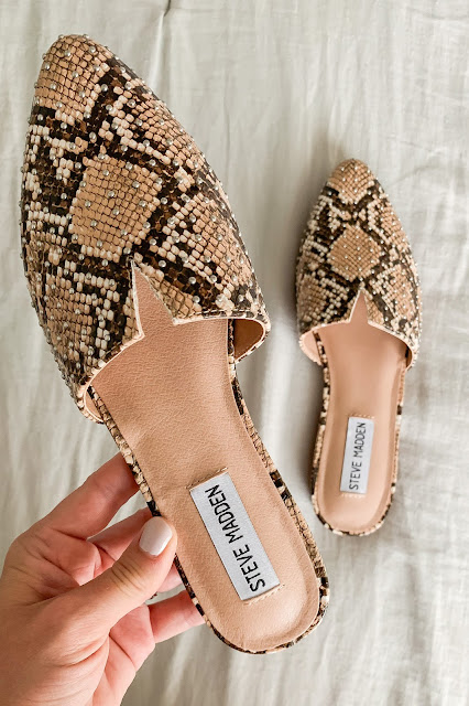 Thrifted pair of Steve Madden snakeskin mules