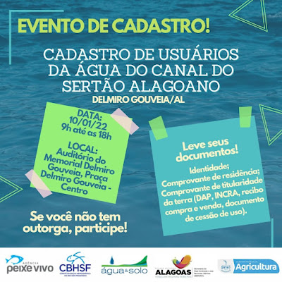  Evento de cadastro convoca usuários das águas do Canal do Sertão Alagoano que não possuem outorga