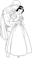 Princess Snow White and the prince coloring page