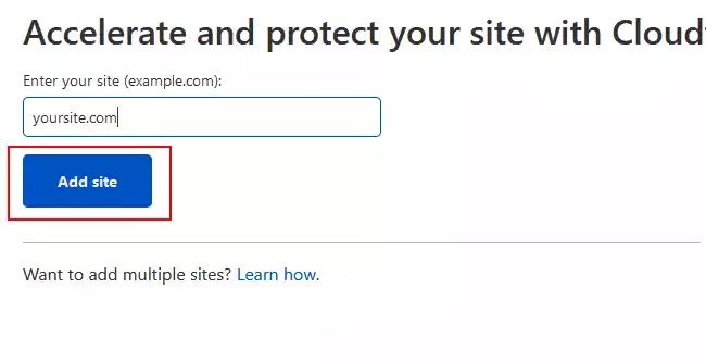 cloudflare add website 2