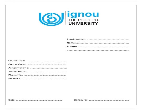 ignou assignment submission front page word format