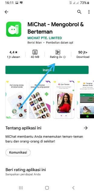 Cara memblokir aplikasi MiChat di Play Store