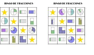 Bingo de fracciones modificado (Medios, cuartos y octavos)